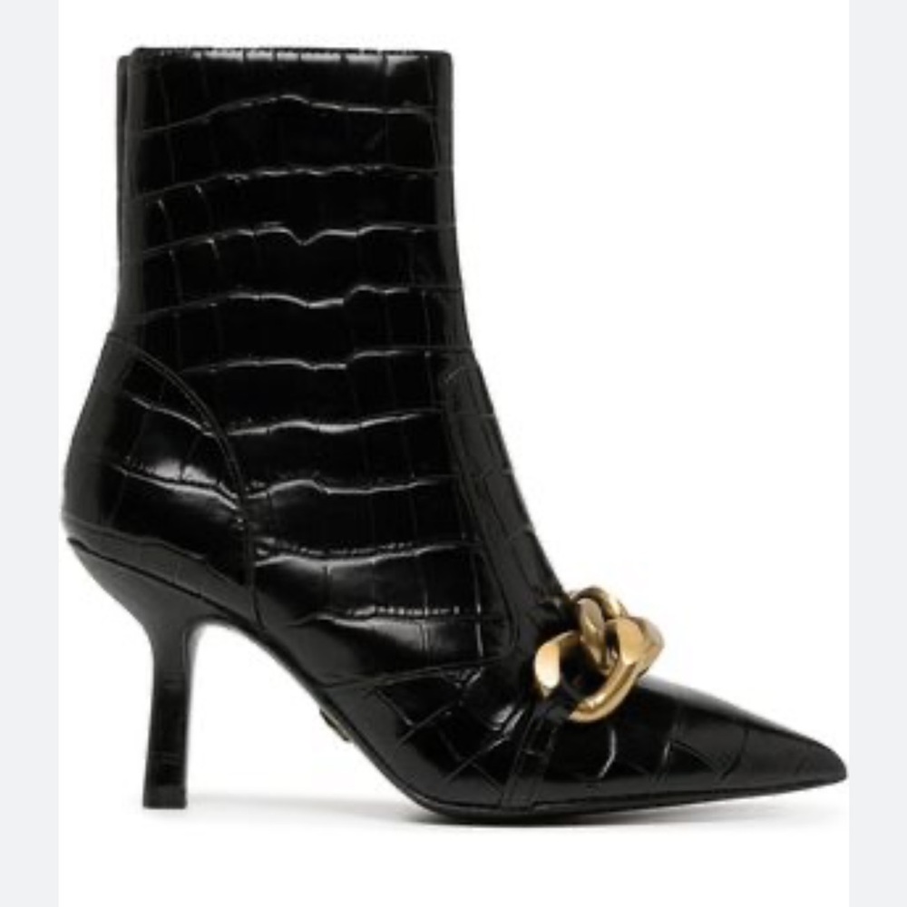 Michael Kors Scarlett Embellished Crocodile Embossed Leather Boot✨brand new✨